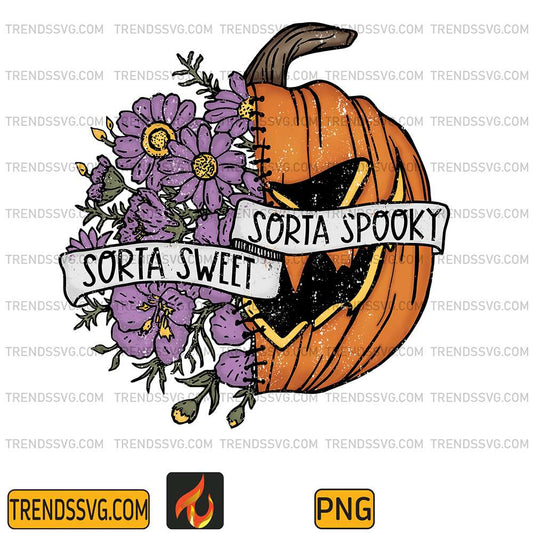 Sorta-Sweet-Sorta-Spooky-Pumpkin-Floral-Flower-Png