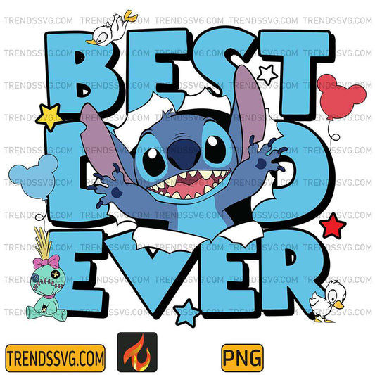 Stitch Best Dad Ever Png TRENDSSVG