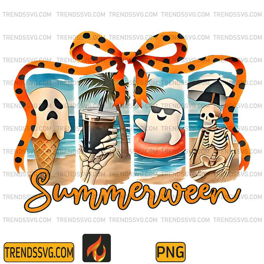 Summerween-Skeleton-Ghost-Beach-Party-Halloween-Vibes-Png