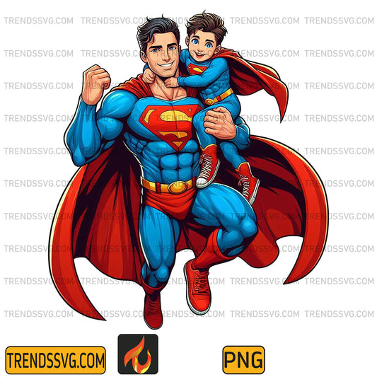 Super-Man-Dad-And-Son-Png