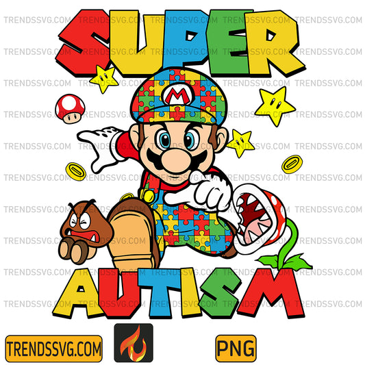 SuperAutismSuperMarioAutismAwarenessPng