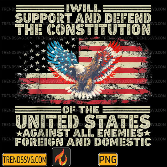 Support-Defend-The-Constitution-US-Flag-Eagle-4th-of-July-Png