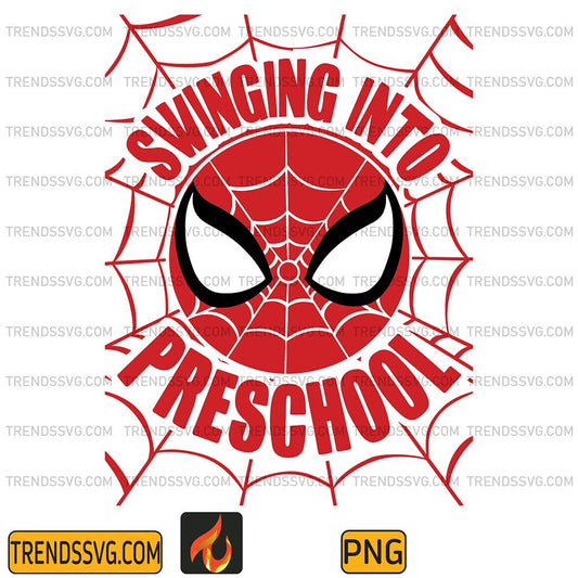 Swinging-Into-Preschool-Spiderman-Back-To-School-Png