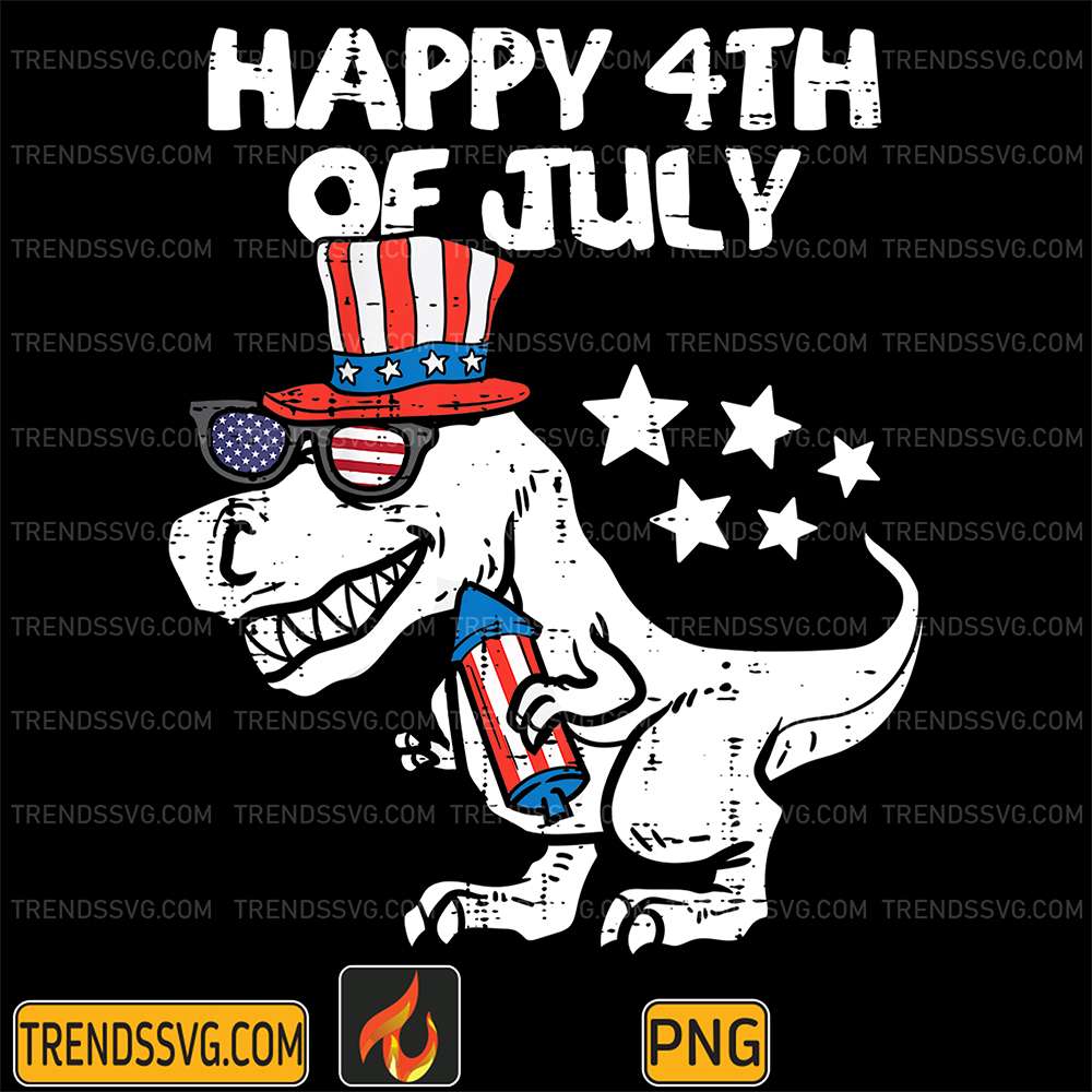 T-rex-Dinosaur-America-4th-Of-July-Png