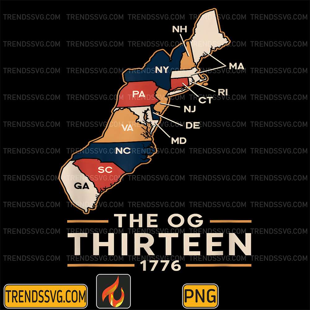 The-OG-Thirteen-1776-Colonial-States-Map-Patriotic-Png