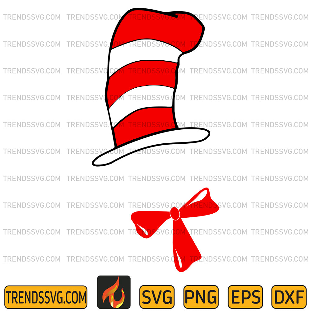 TheCatInTheHatAndBowSvg