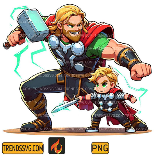 Thor-Dad-And-Son-Png-3
