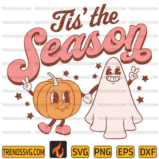 Tis-The-Season-Spooky-Pumpkin-And-Ghost-Svg