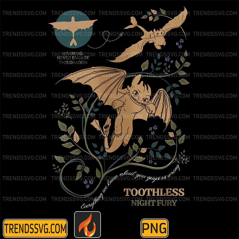Toothless-Dragon-Botanical-Png
