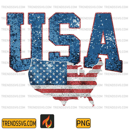 Usa-America-Map-4th-Of-July-Png