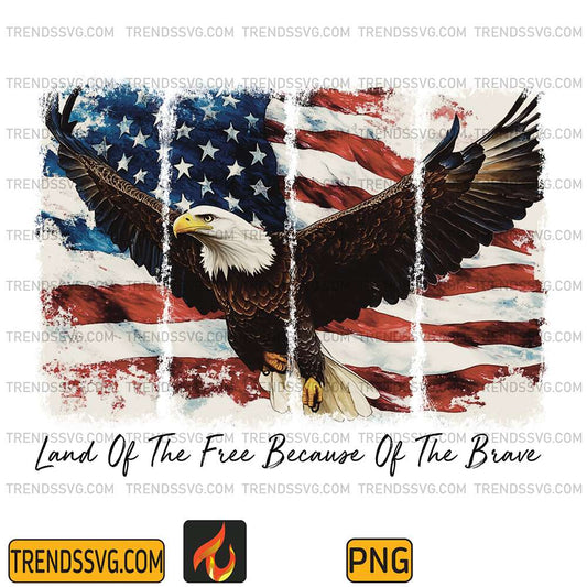 Usa-American-Flag-Land-Of-Free-Because-Of-The-Brave-Png