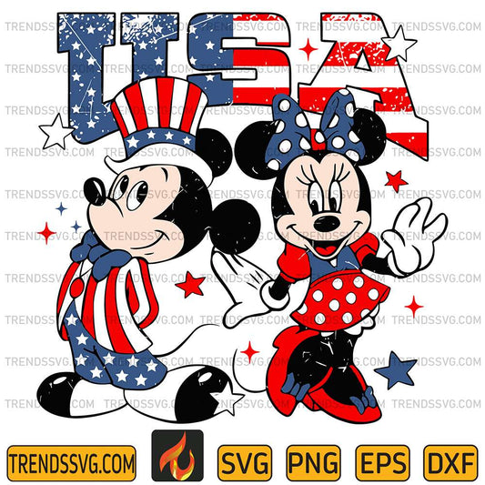 Usa-Mickey-And-Minnie-4th-Of-July-Svg
