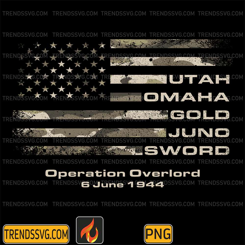 Utah-Omaha-Gold-Juno-Sword-Operation-Overlord-6-June-1944-Us-Flag-Png