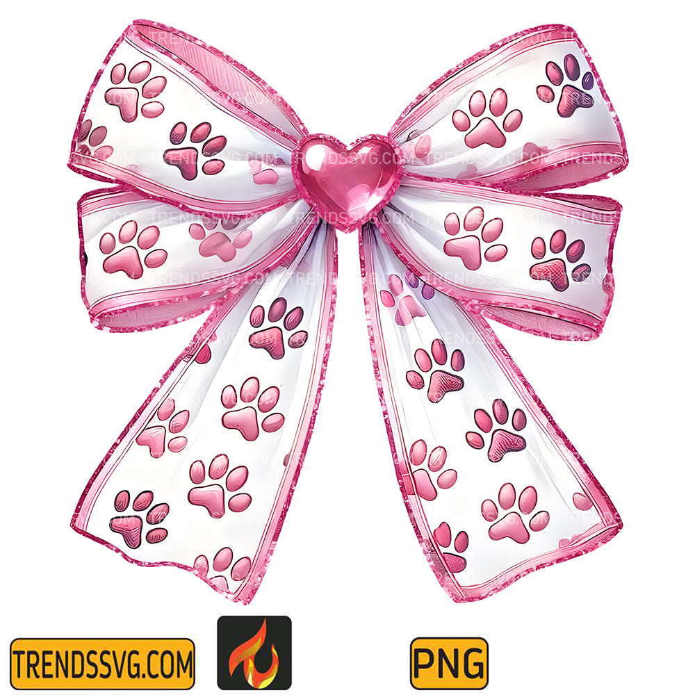 ValentinesDayPawCoquetteBowPng