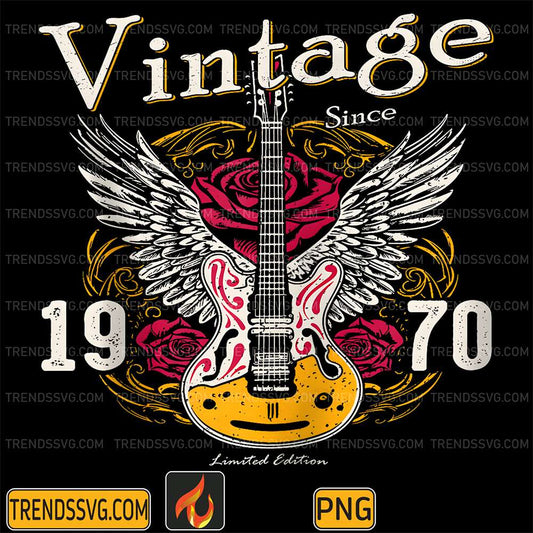 Vintage-Since-1970-Rocking-55-Years-Png
