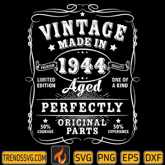 VintageMadeIn1944AgedPerfectlyOriginalPartsSvg