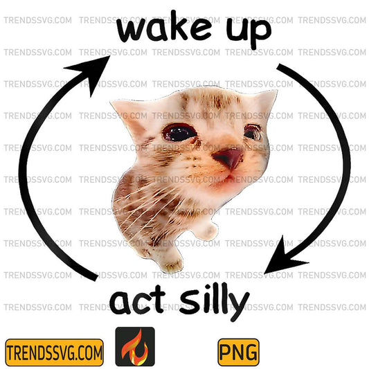 Wake-Up-Act-Silly-Cat-Kids-Png