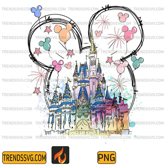 Watercolor-Castle-Mouse-Era-Png