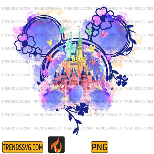 Watercolor-Mouse-Ear-Castle-Png