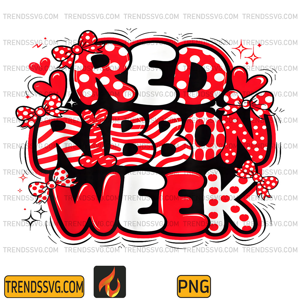We-Wear-Red-for-Red-Ribbon-Week-Awareness-Cute-Bow-Png