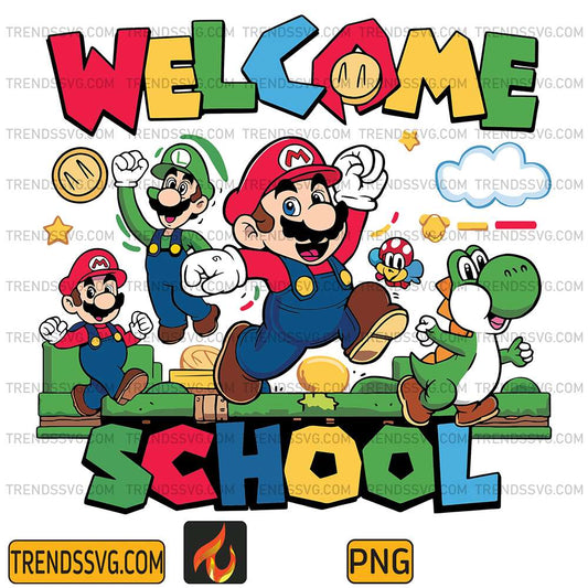 Welcome-Back-To-School-Super-Mario-Png