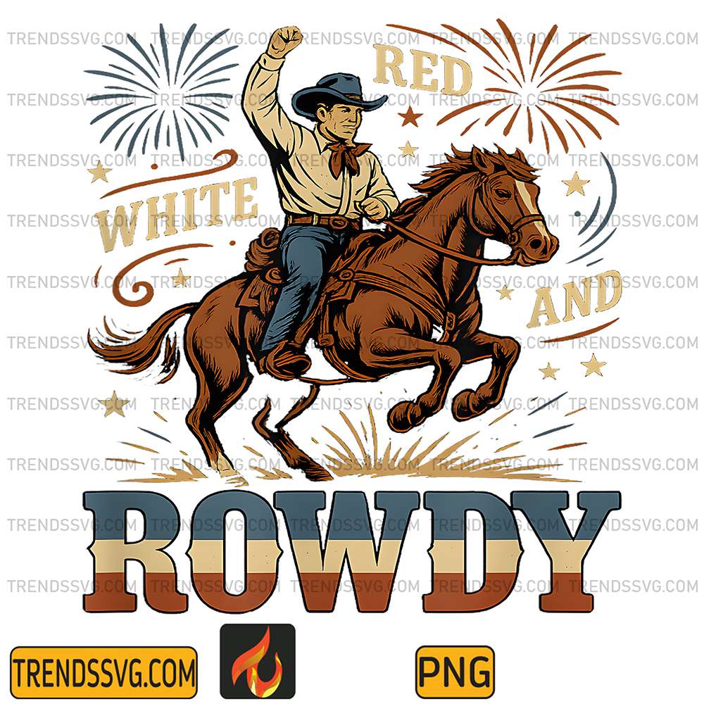 White-Red-And-Rowdy-Cowboy-Fireworks-Png