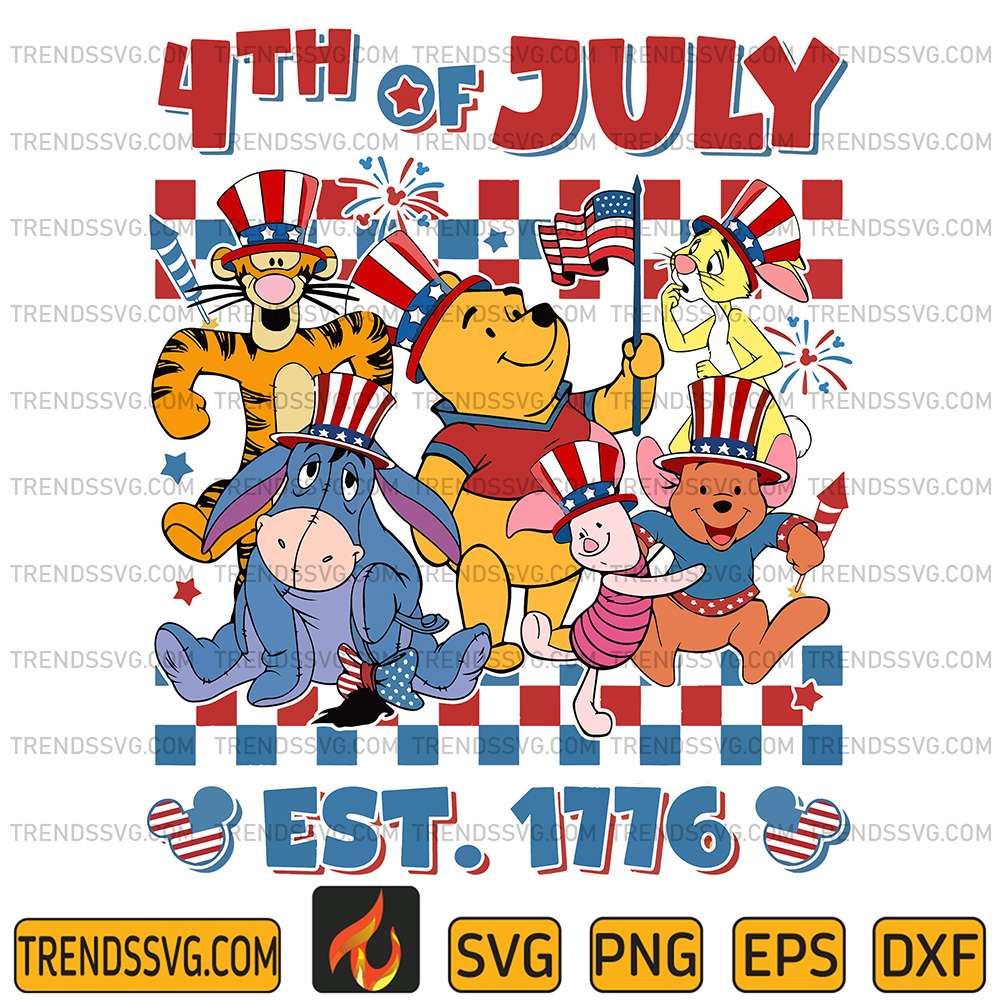 Winnie-The-Pooh-4th-Of-July-Est-1776-Svg