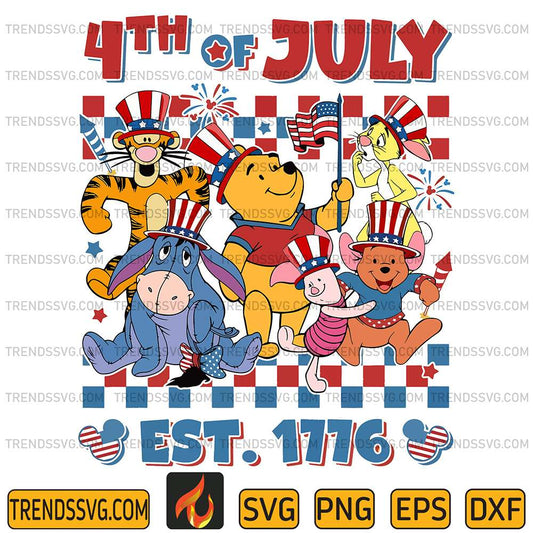 Winnie-The-Pooh-4th-Of-July-Est-1776-Svg