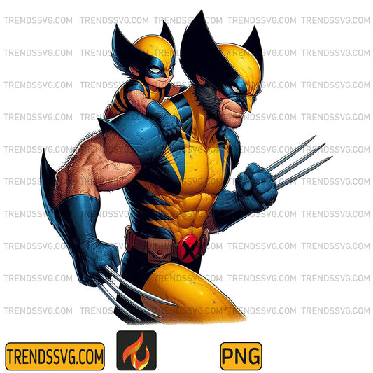 Wolverine-Dad-And-Son-Png