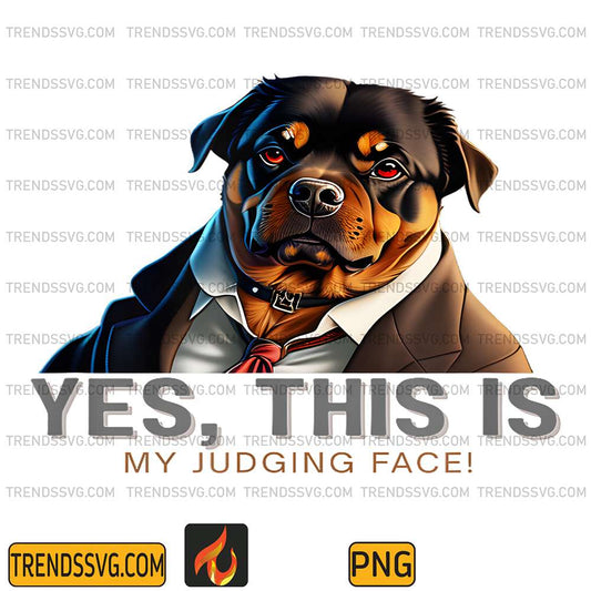 Yes-This-Is-My-Judging-Face-Rottweiler-Dog-Art-Png