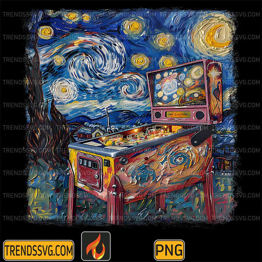 pinball-arcade-game-machine-starry-night-painting-png