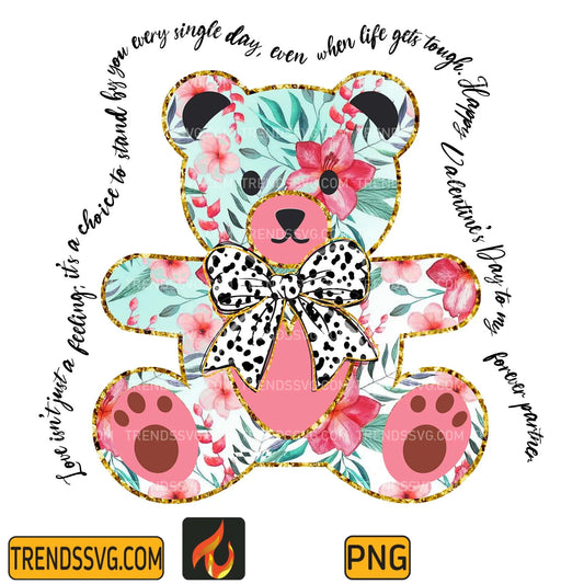 Floral Teddy Bear Png TRENDSSVG